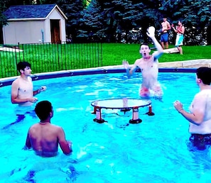 Some on the large yard, some in the pool, and others all over! 