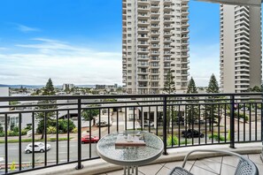 Balcony with the city view
