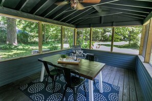 Dine outside with a great screened porch