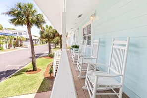 The covered front porch