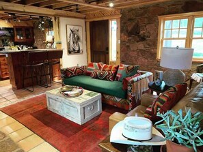 Enjoy a relaxing stay at the most unique cabin in the OKC Metro area, located on a private acreage in Edmond, OK. 
