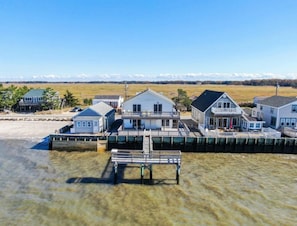 Exterior Drone Shot - Dock, Deck and Fishing Pier