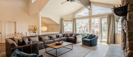 Main Level Living Room with Old Town and Mountain Views