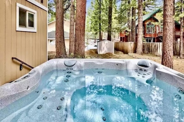 Private outdoor hot tub