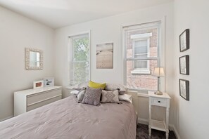 Bdrm 2 has a nice queen size bed, also fully private bedroom with door lock and key.
