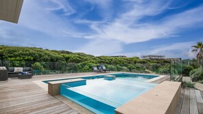 The gas heated swimming pool and spa provide the ultimate in relaxation.
