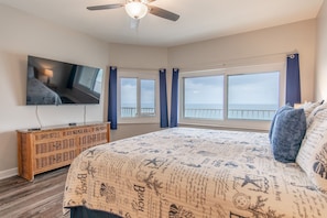 King size bed in the master bedroom.