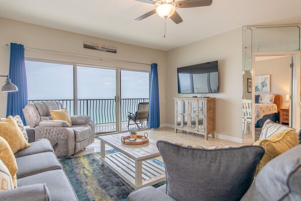 Gulf front living room.