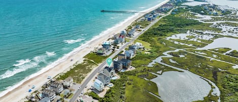Aerial view of gorgeous North Topsail Beach