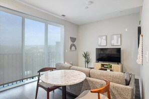 Living room and dining area