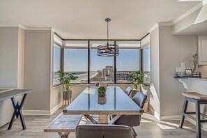 Dining table with ocean views