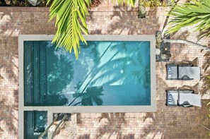 heated salt water pool and spa