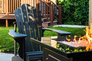 Relax by the fire with your beverage of choice to close out the day.