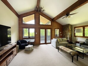 Light Filled Living for Gathering and fun! 75" Smart TV Included!