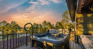 Refreshing hot tub on newly expanded back deck