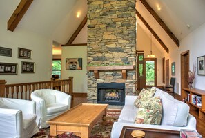 Living Room with cozy gas fireplace.