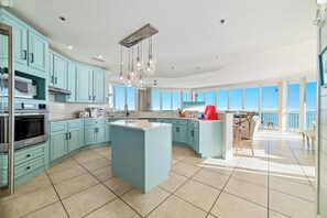 The Kitchen is large enough for entertaining!