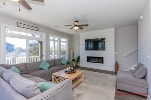 Living Area with Electric Fireplace