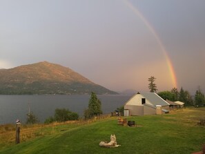 View of a double rainbow as seen from the site