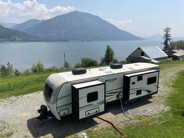 The extra large site with 50 amp service has room for any size RV