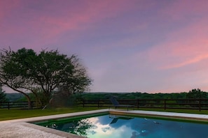 Sunset and pool