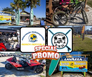 Enjoy Beachside Motorsports and Hangout by The Sea's incredible rental options
