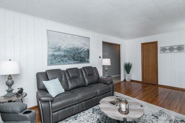 Relax in our stylishly decorated living room. 