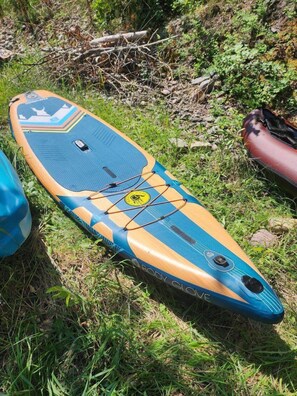 Paddleboard and life jackets available for our guests