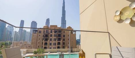 Balcony w/ Burj Khalifa Views