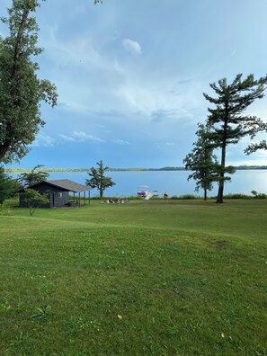 Great view out to the lake from the deck.  