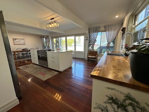 Kitchen with island bench (with city views!)