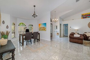 Workspace in front living room