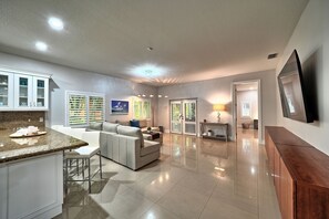 Living Room with 75" 4K TV