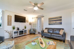 Living Room | King Sleeper Sofa | Smart TV | Electric Fireplace