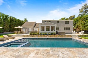 Take a plunge in this expansive 18x36 heated pool.