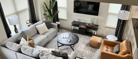 Living Room with large 58" Smart TV