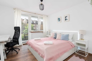 The bedroom's cozy decor ensure a restful night's sleep.