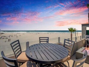 Savor beautiful sunsets while dining outdoors.