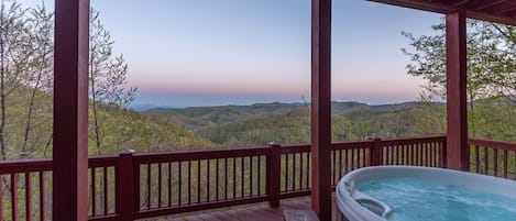 Incredible views from the back deck, and our hot tub!