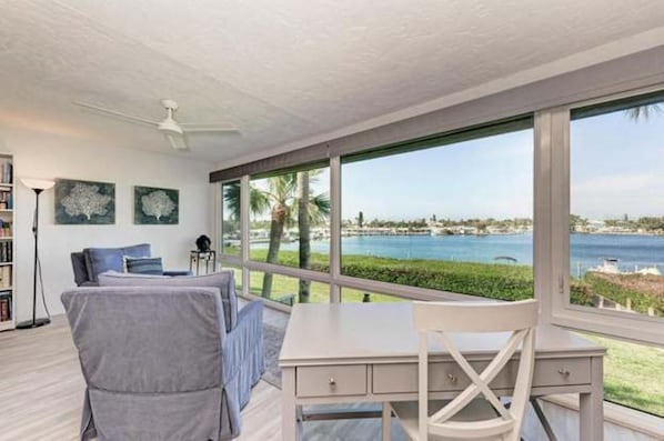 Beautiful water view from the large living room