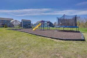 Play Area | Picnic Table | Slide & Swings | Trampoline