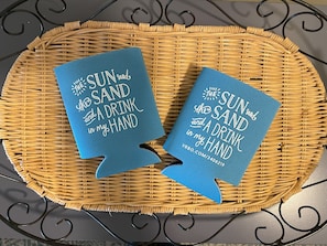 Take home a souvenir koozie to remember your stay