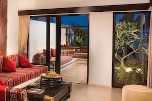 Spacious living room and balcony
