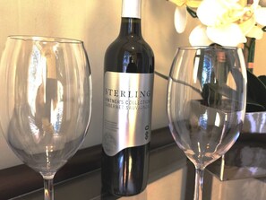 Unwind with a complimentary bottle of wine!