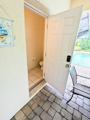 Outdoor Half Bath by Pool