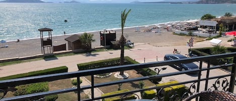 Sunset A15 living room beachfront balcony