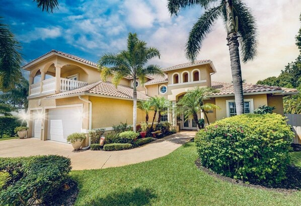 Tropical landscaping with PalmTrees