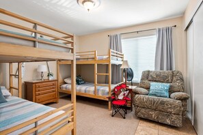 Two sets of bunk beds in the 3rd bedroom.