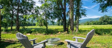 Private Fire pit with valley view