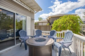 This tranquil outdoor deck is an oasis of calm.